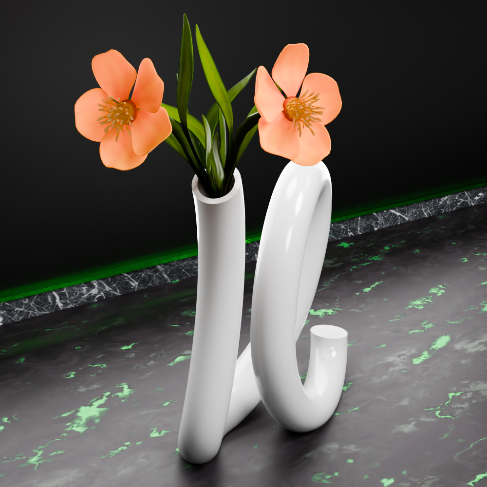 🟢 Spiral Curved Simple Minimalist Tube Vase #1