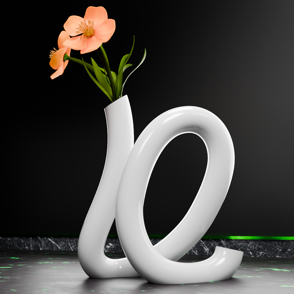🟢 Spiral Curved Simple Minimalist Tube Vase #1