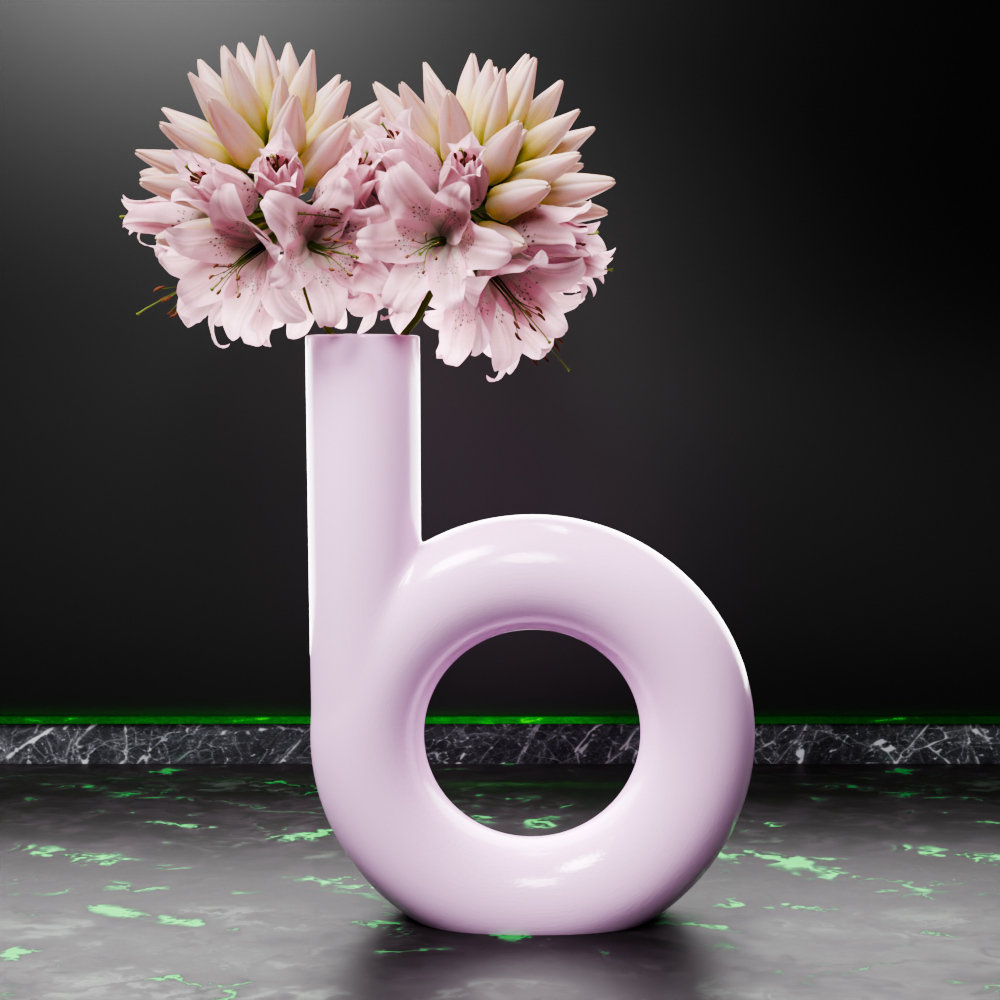 🟢 Letter 'd' 'b' Shaped Nordic Vase