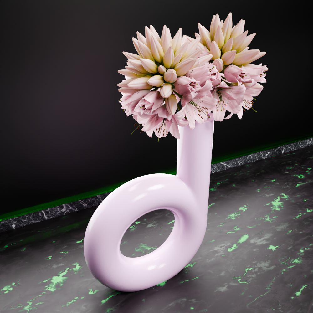 🟢 Letter 'd' 'b' Shaped Nordic Vase