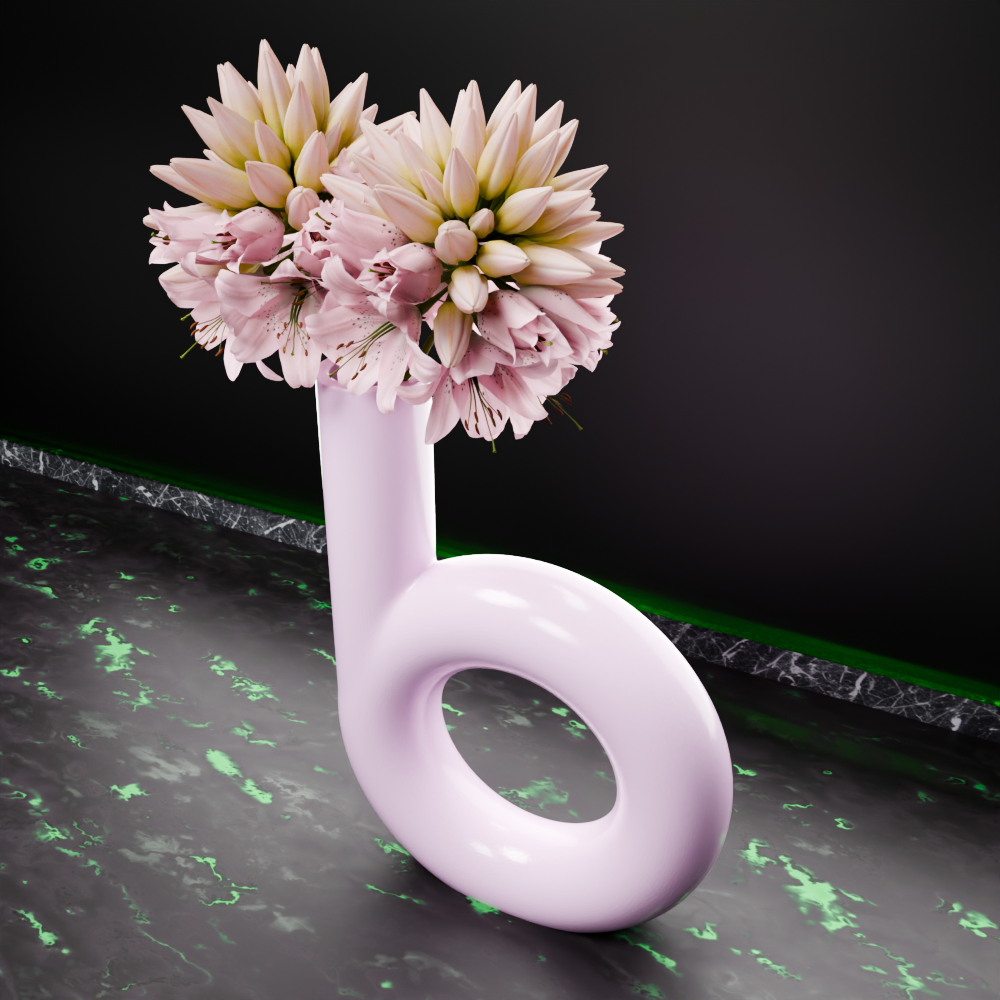 🟢 Letter 'd' 'b' Shaped Nordic Vase