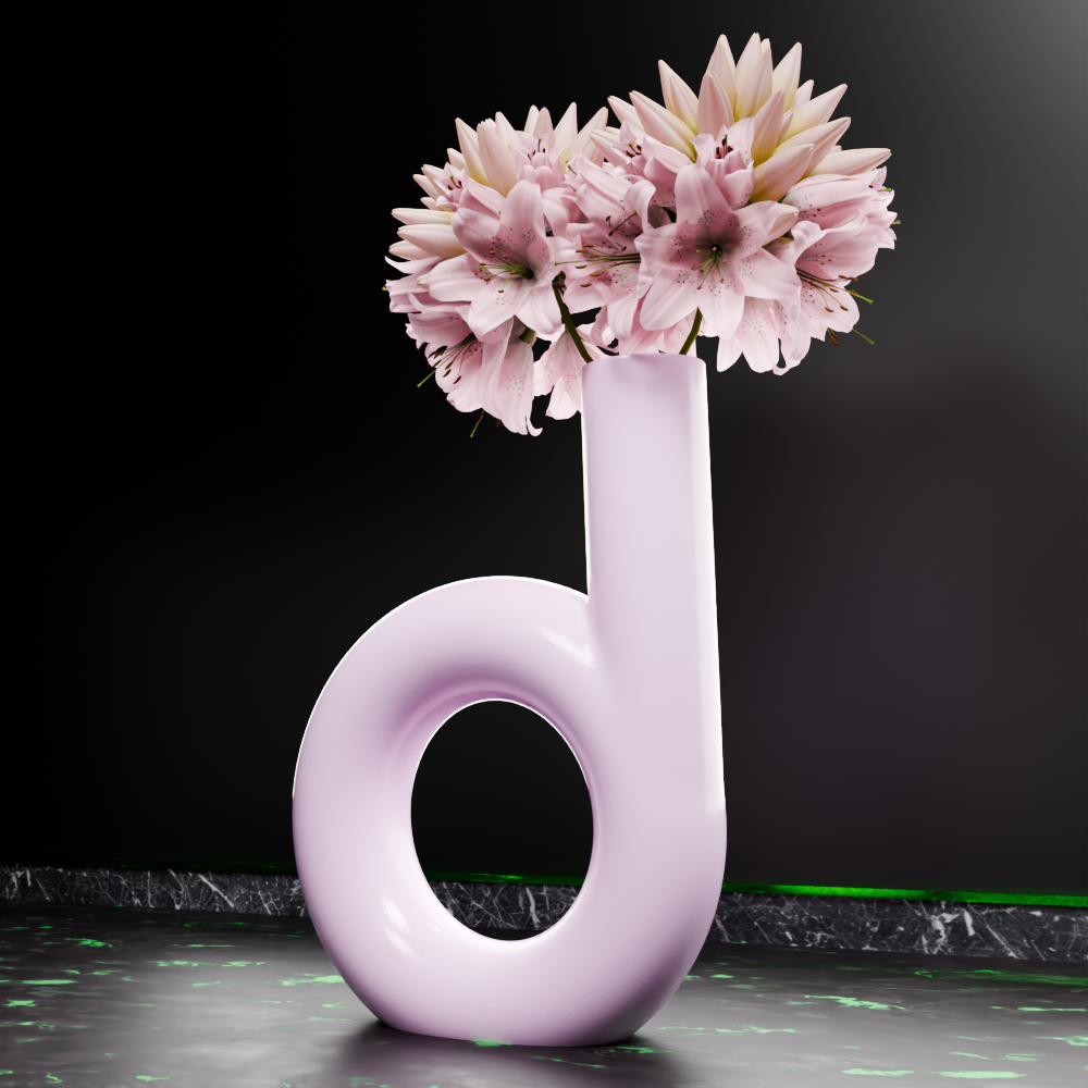 🟢 Letter 'd' 'b' Shaped Nordic Vase