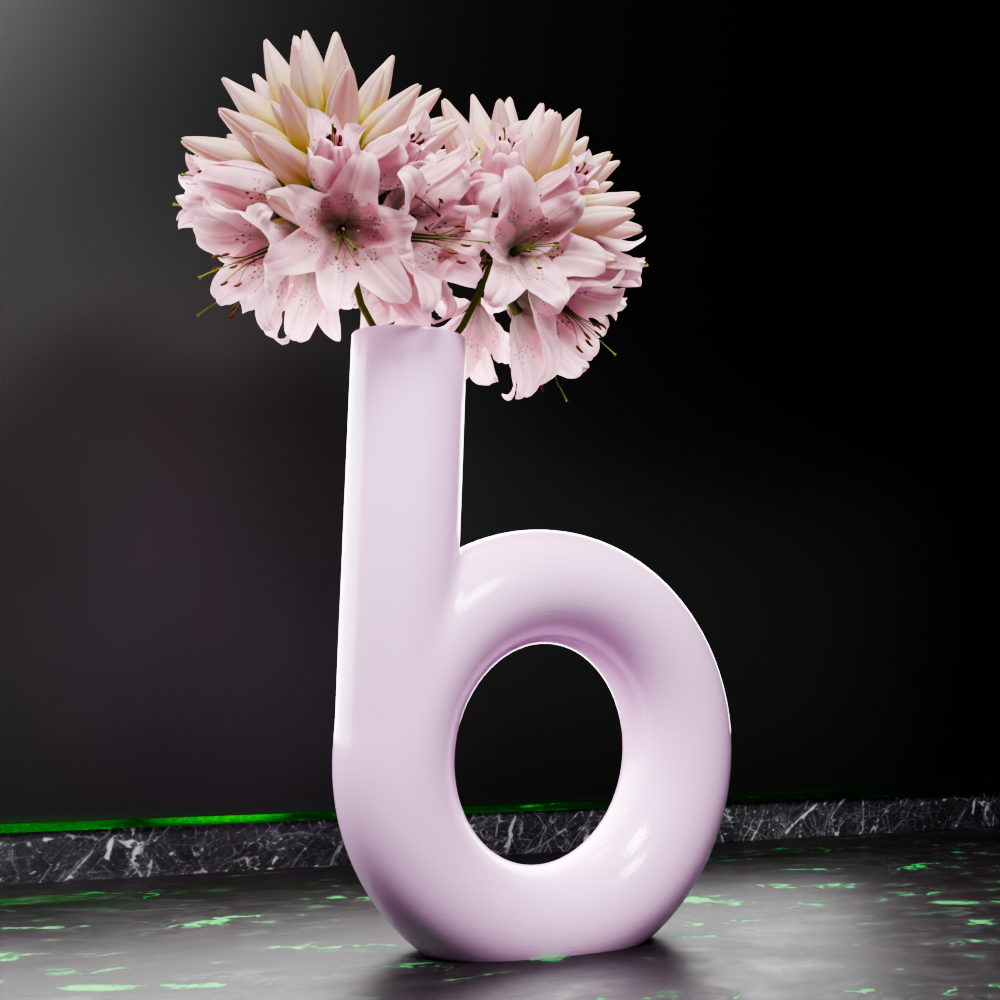 🟢 Letter 'd' 'b' Shaped Nordic Vase