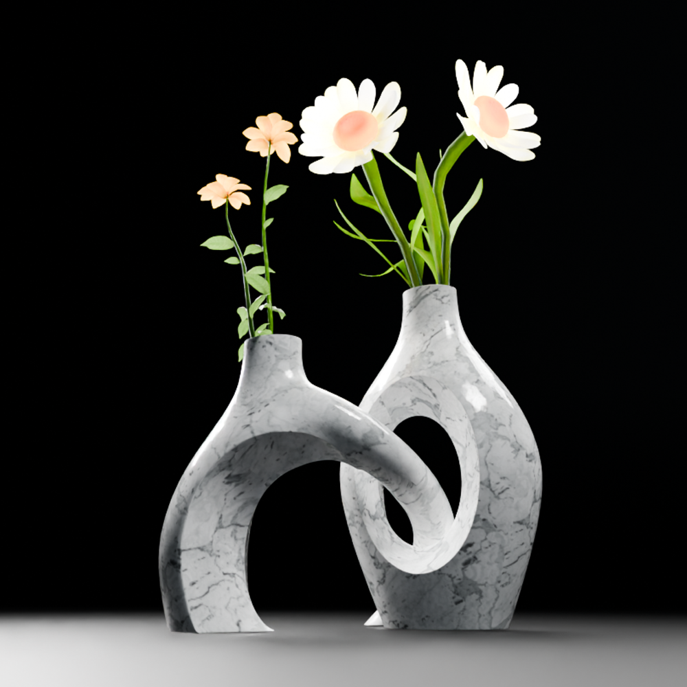 🟢 Entangled Minimalist Couple Vase