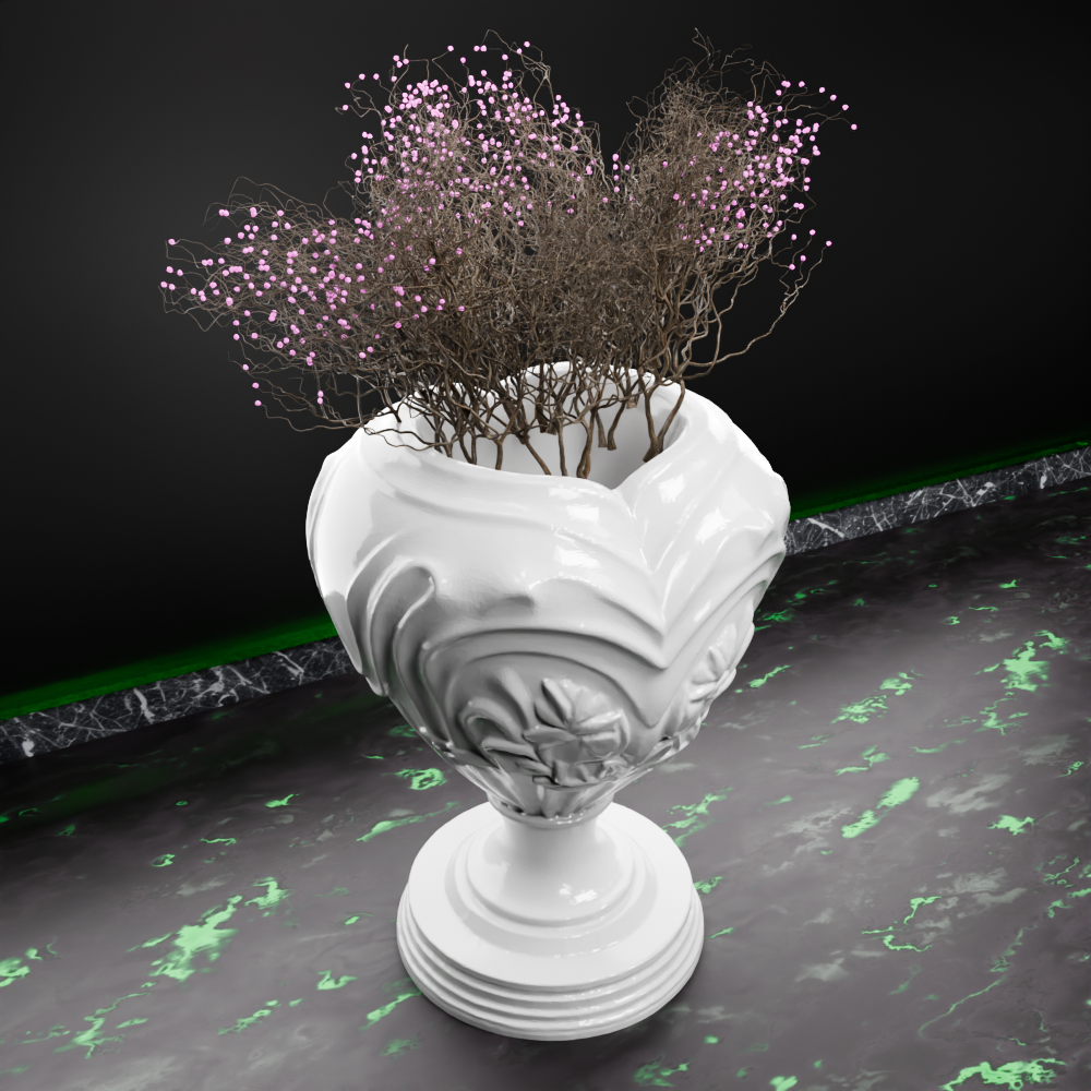 🟢 Elegant Carved Floral Vase