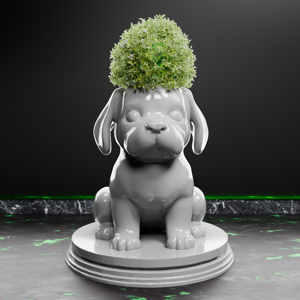🟢 Puppy Dog Cub Hound Vase