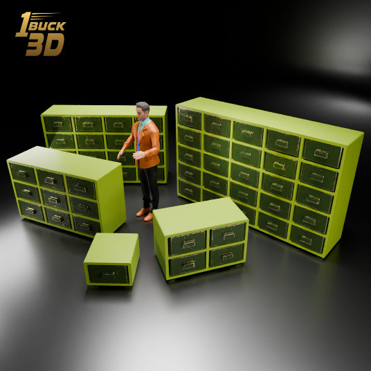 🟠Openable Drawer Storage Cabinet Cupboard for 3.75" (1:18) Figure Dioramas