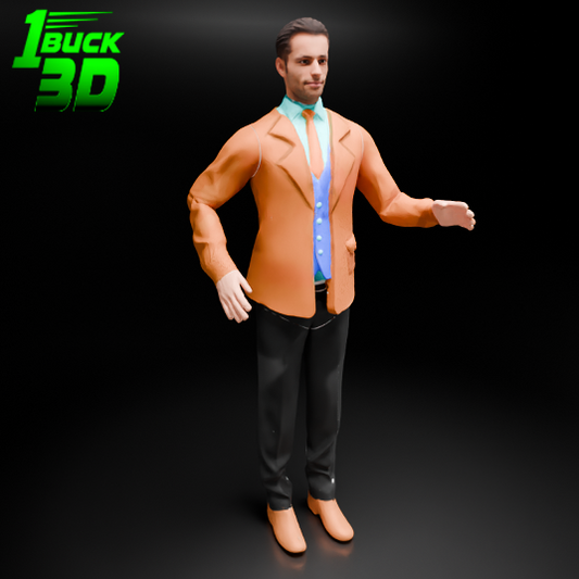 🟢 Articulated Formally Dressed Man for 3.75" (1:18) Figure Dioramas