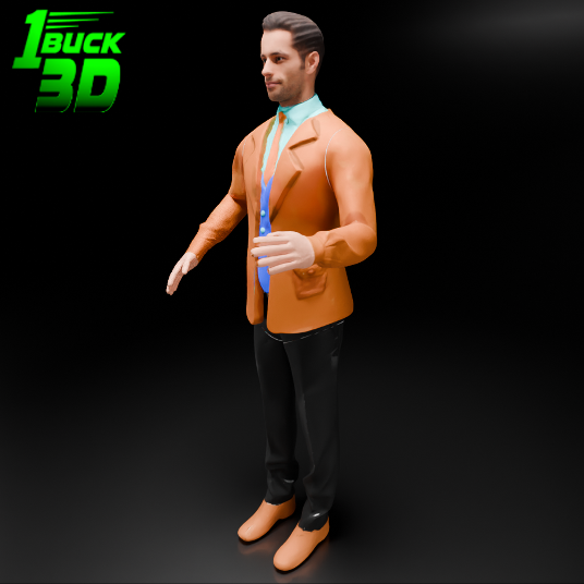 🟢 Articulated Formally Dressed Man for 3.75" (1:18) Figure Dioramas