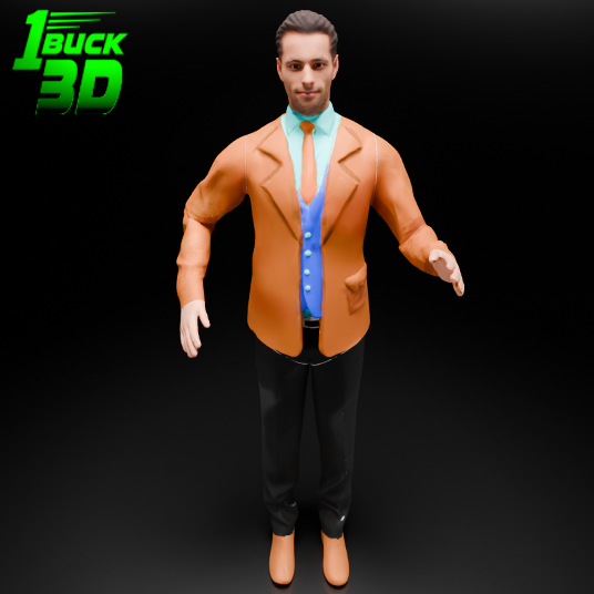 🟢 Articulated Formally Dressed Man for 3.75" (1:18) Figure Dioramas