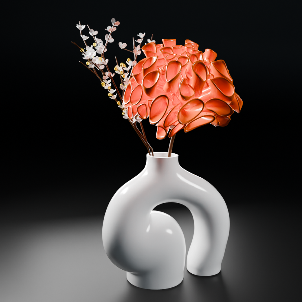 🟢 Letter 'G' Shaped Nordic Vase