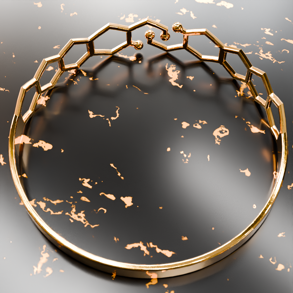 🟠Honeycomb Hexagon Ring Bangal