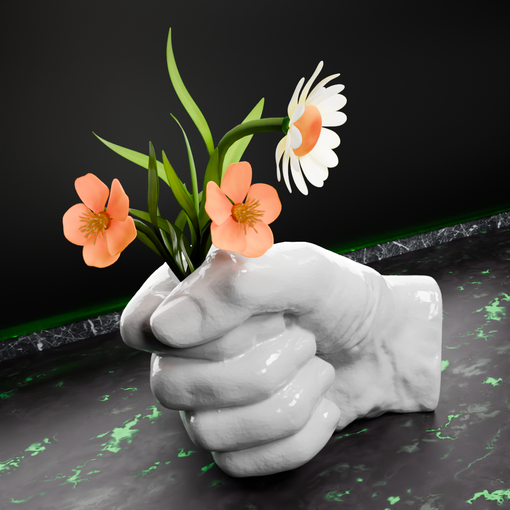 🟢 Cool Cute Hand Shaped Nordic Vase 1
