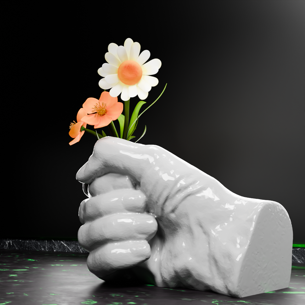 🟢 Cool Cute Hand Shaped Nordic Vase 1