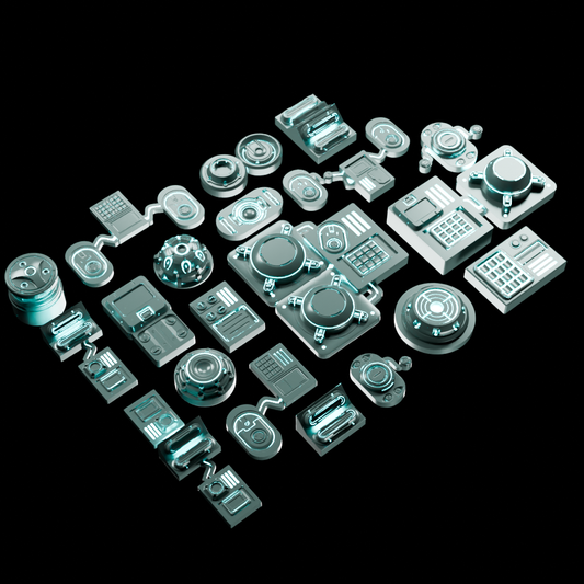 🟢 20x Sci-Fi Greebles, Greeblies for Action Figure Dioramas and Displays #4