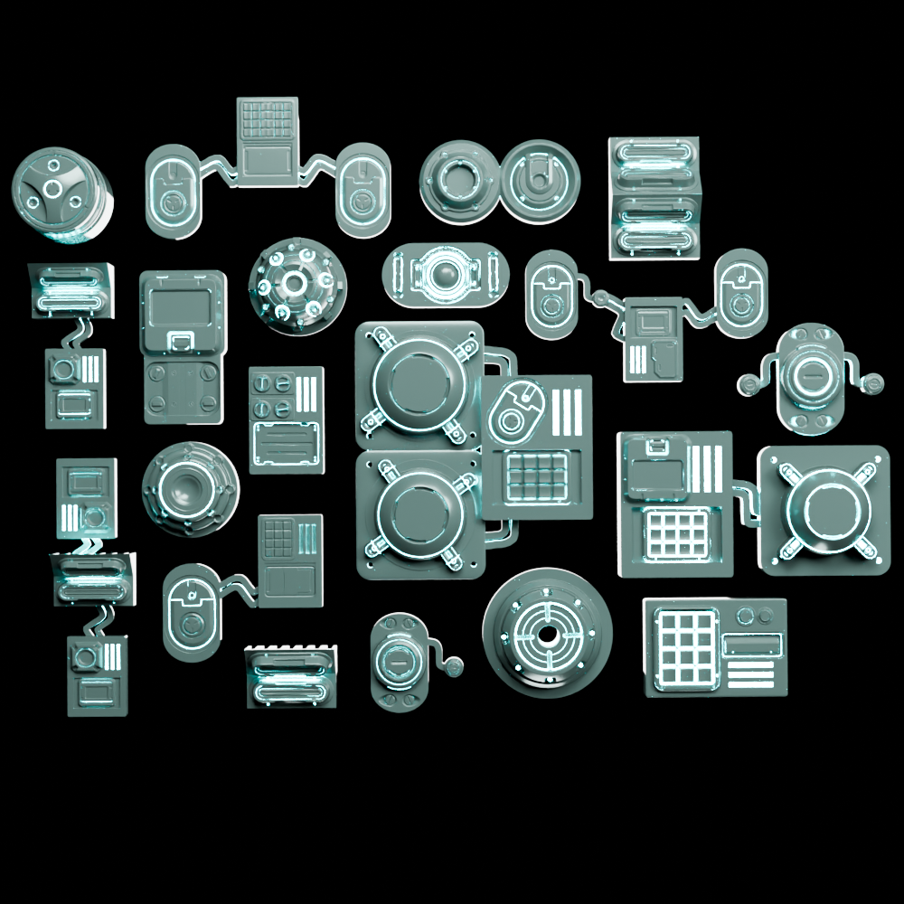 🟢 20x Sci-Fi Greebles, Greeblies for Action Figure Dioramas and Displays #4