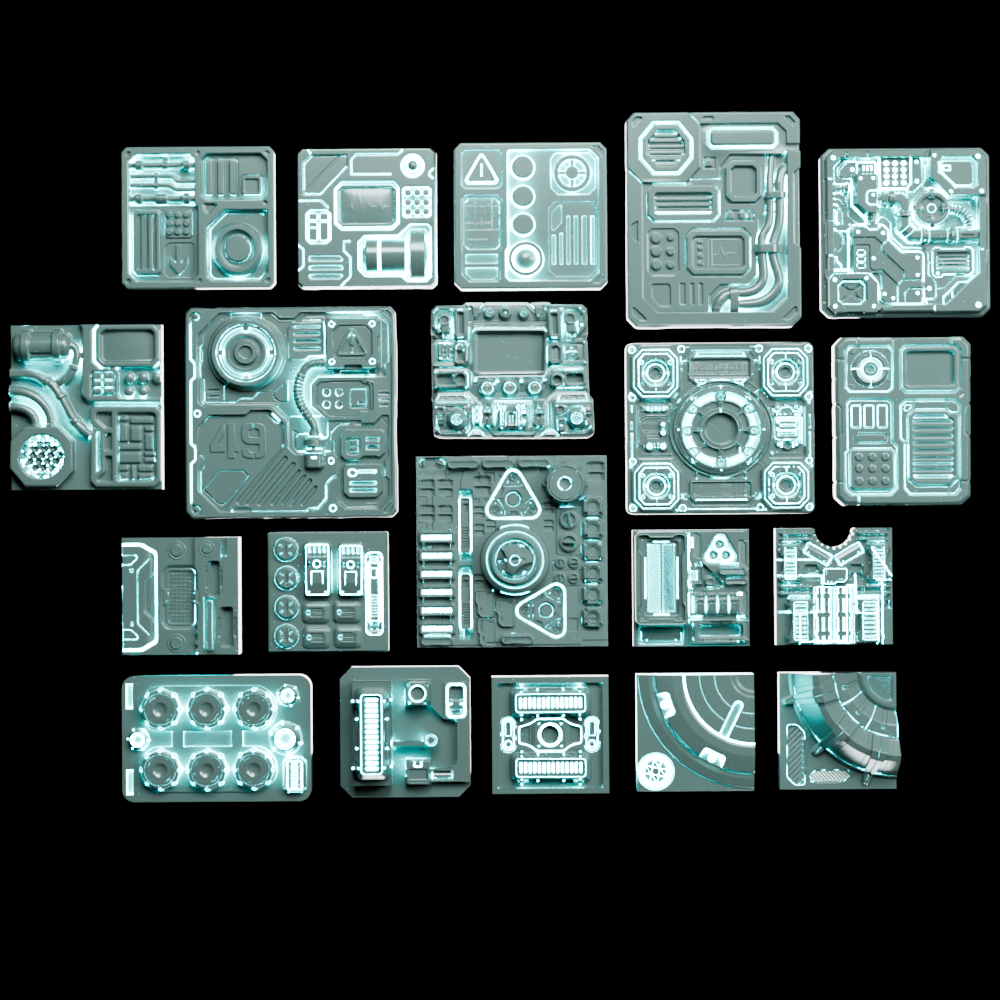 🟢 20x Sci-Fi Greebles, Greeblies for Action Figure Dioramas and Displays #5
