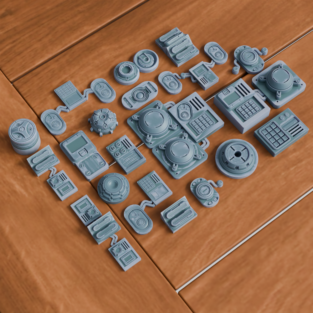 🟢 20x Sci-Fi Greebles, Greeblies for Action Figure Dioramas and Displays #4