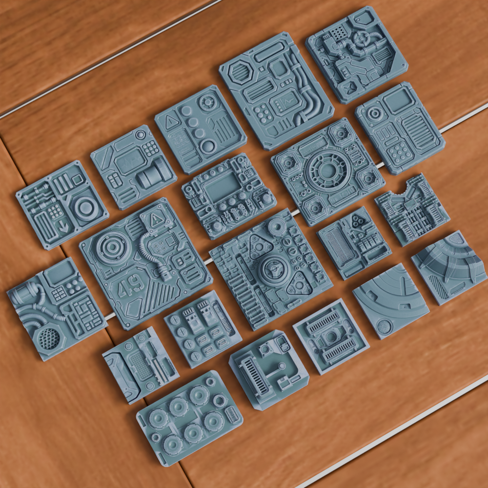🟢 20x Sci-Fi Greebles, Greeblies for Action Figure Dioramas and Displays #5