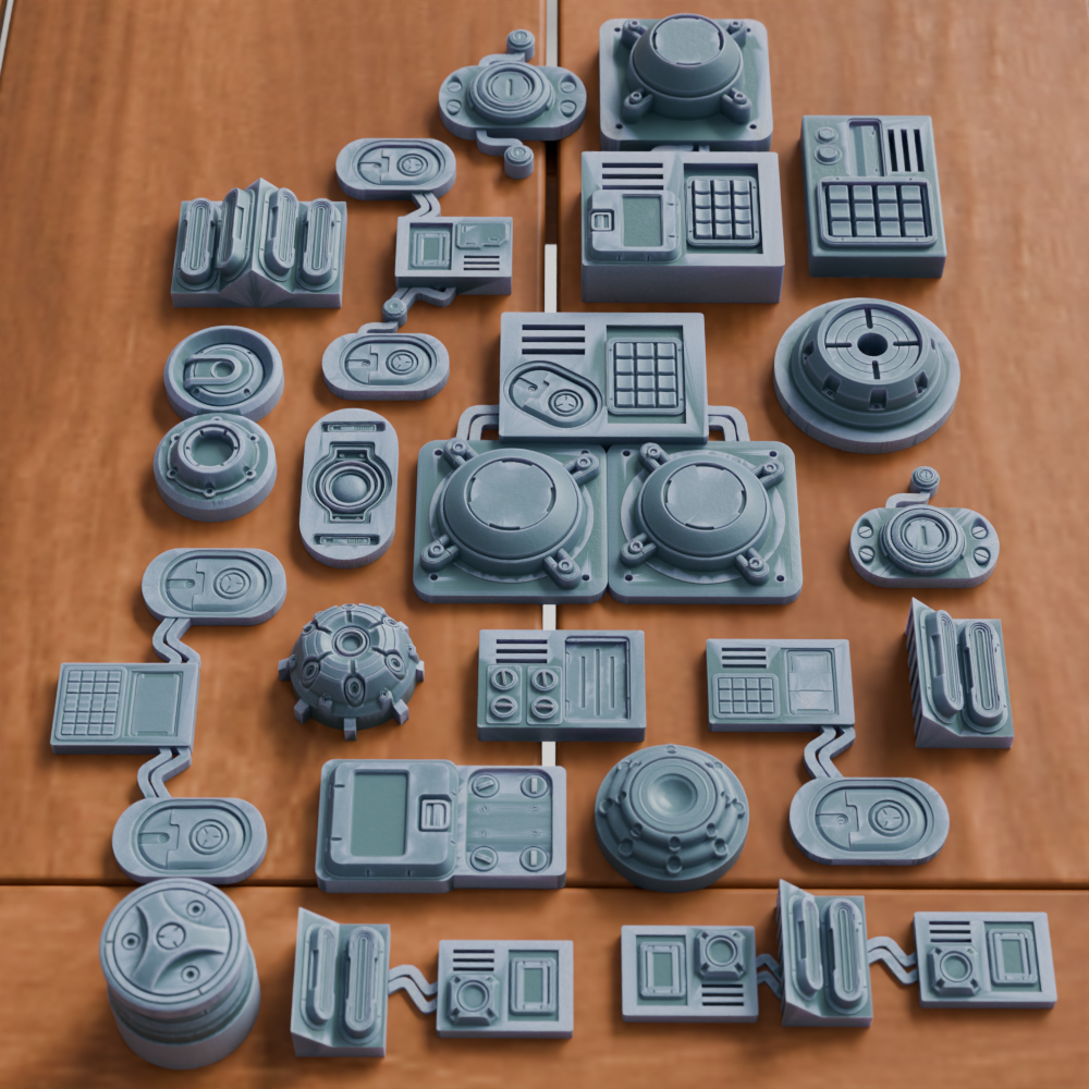 🟢 20x Sci-Fi Greebles, Greeblies for Action Figure Dioramas and Displays #4