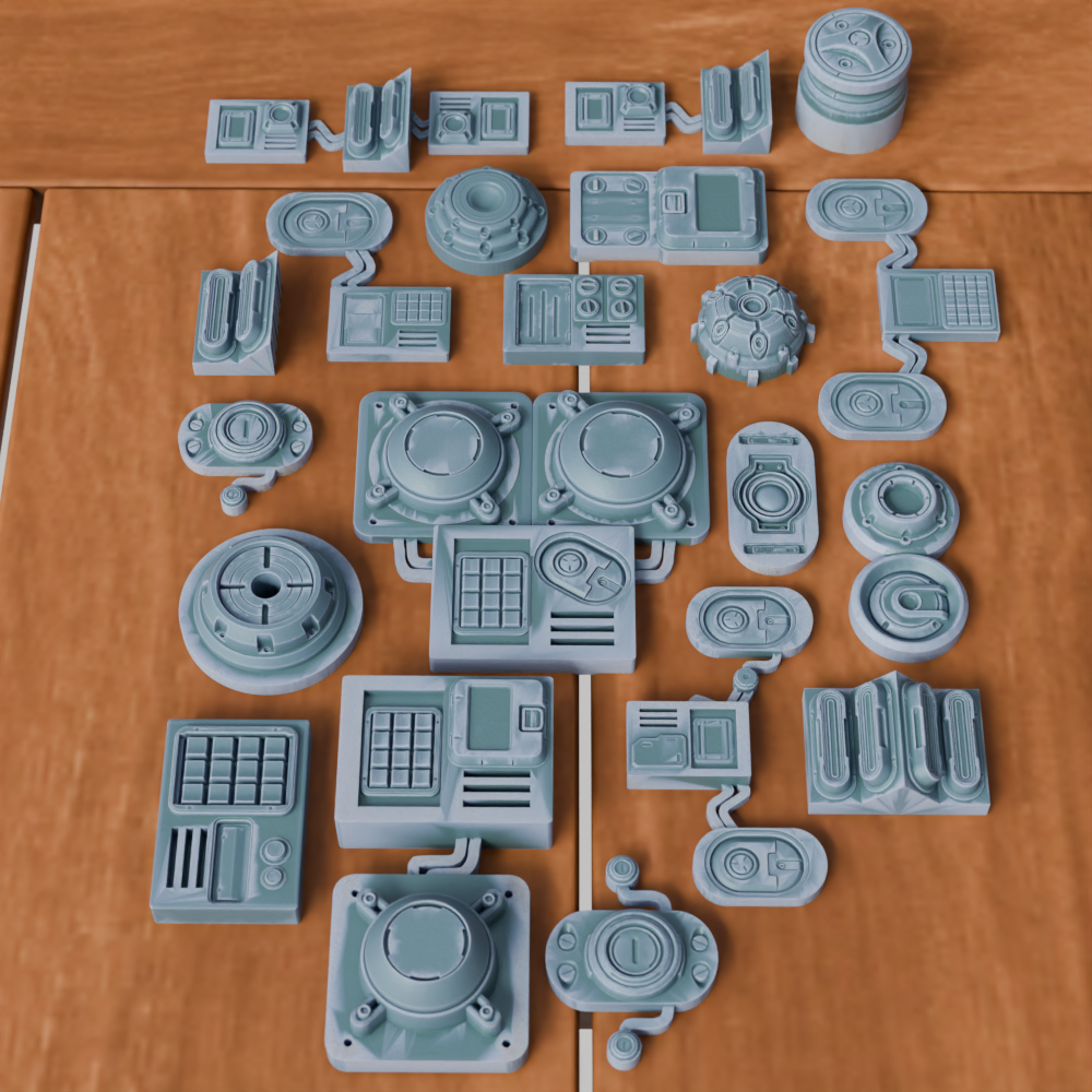 🟢 20x Sci-Fi Greebles, Greeblies for Action Figure Dioramas and Displays #4