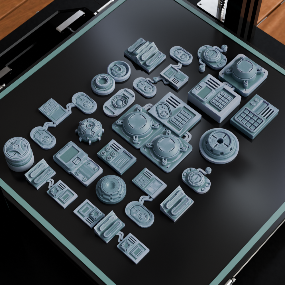 🟢 20x Sci-Fi Greebles, Greeblies for Action Figure Dioramas and Displays #4