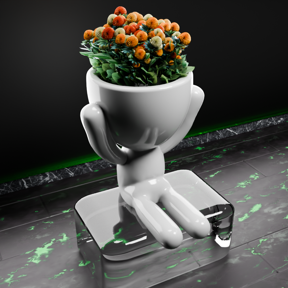 🟢 Cute Human Figure Robert Vase Planter #1