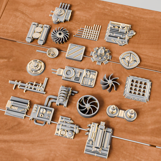 🟠 20x Sci-Fi Greebles, Greeblies for Action Figure Dioramas and Displays #7