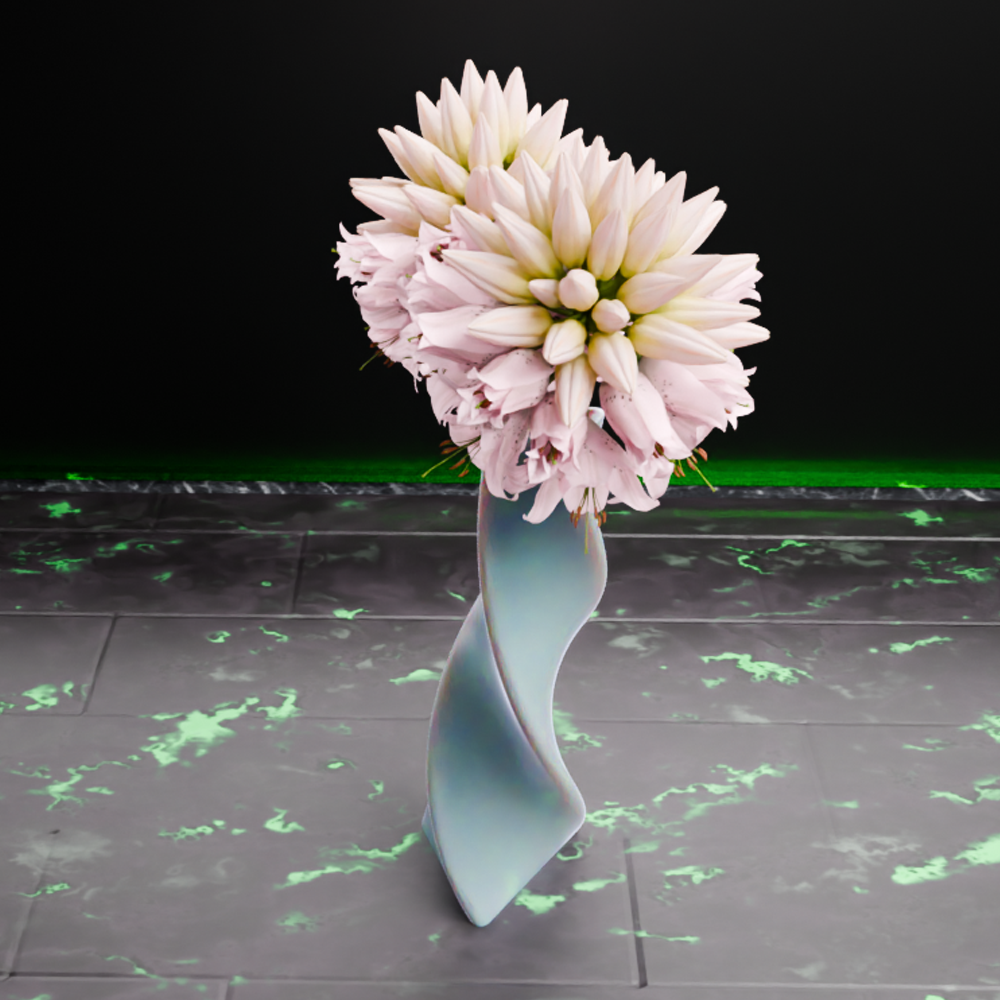 🟢 Twisted Triangle Spiral Vase