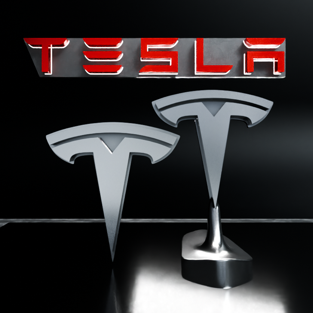 🟢 TESLA Car SUV Logo Emblem Badge Sign Crest Symbol Mark Insignia