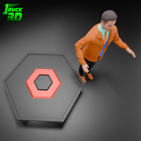 🟢 Futuristic Low Poly Table and Chairs Set for 3.75" (1:18) Figure Dioramas