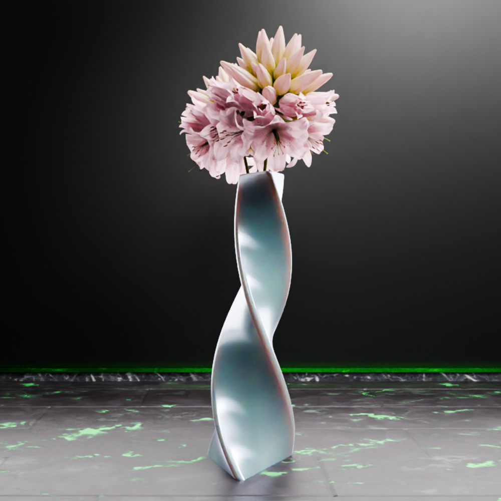 🟢 Twisted Triangle Spiral Vase