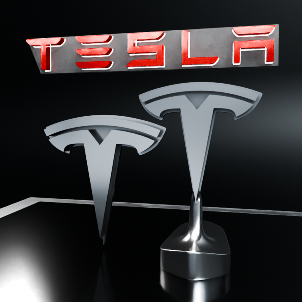 🟢 TESLA Car SUV Logo Emblem Badge Sign Crest Symbol Mark Insignia