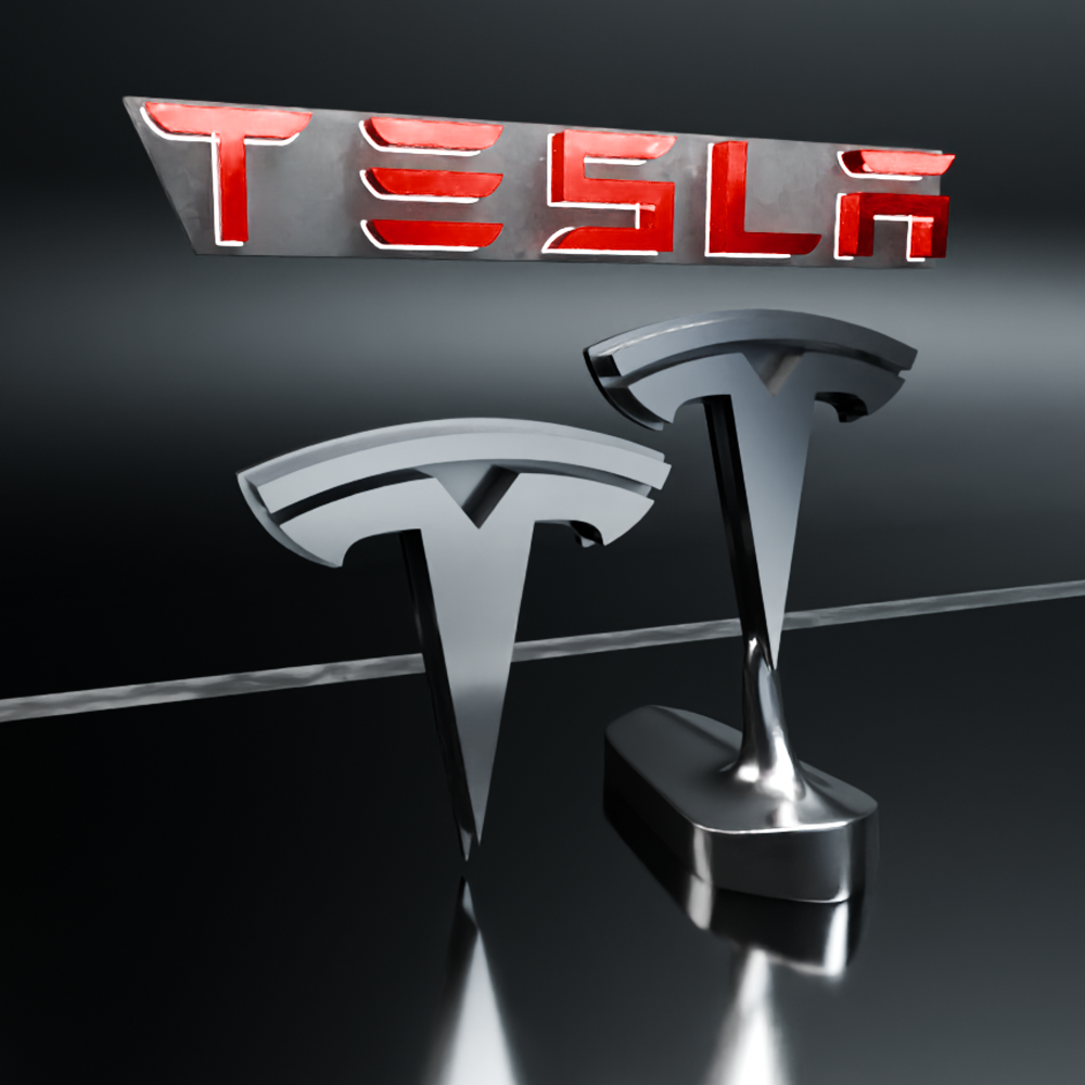 🟢 TESLA Car SUV Logo Emblem Badge Sign Crest Symbol Mark Insignia