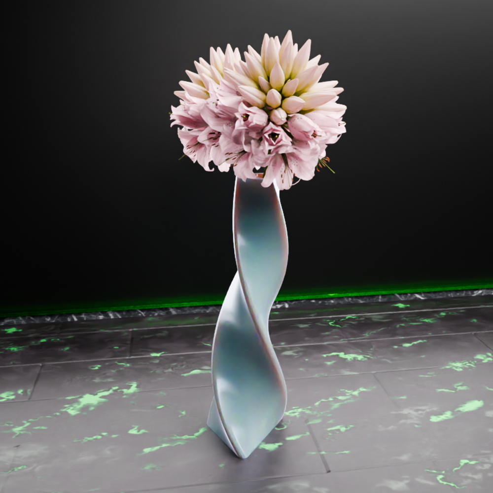 🟢 Twisted Triangle Spiral Vase