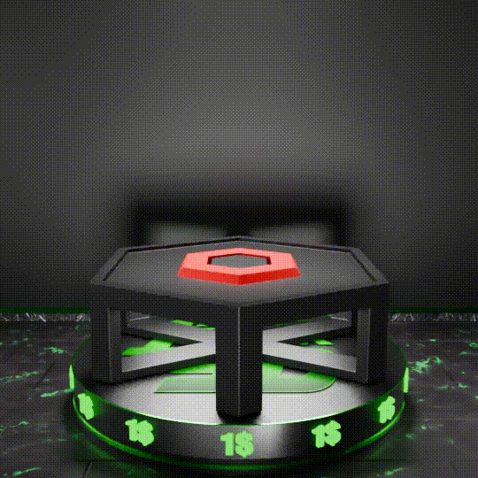 🟢 Futuristic Low Poly Table and Chairs Set for 3.75" (1:18) Figure Dioramas