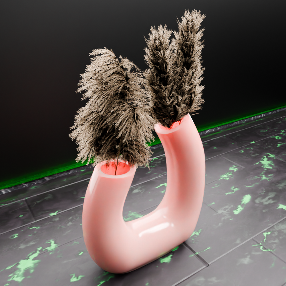 🟢 Letter 'U' Shaped Double Ended Nordic Vase