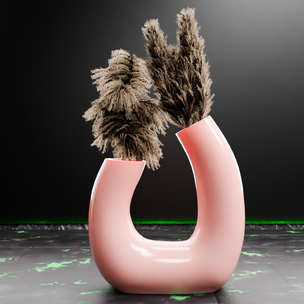 🟢 Letter 'U' Shaped Double Ended Nordic Vase