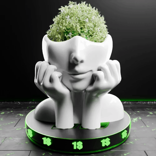 🟢 Elegant Female Cute Lady Girl Head Vase with Hands #2
