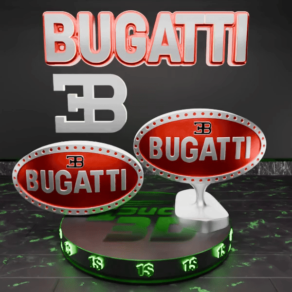 🟢 BUGATTI Car SUV Logo Emblem Badge Sign Crest Symbol Mark Insignia