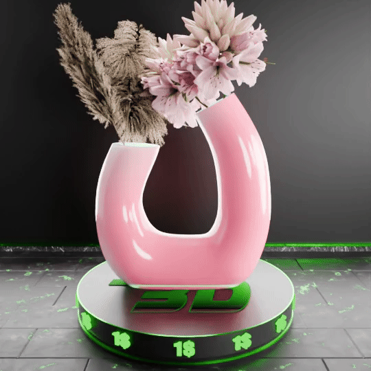 🟢 Letter 'U' Shaped Double Ended Nordic Vase