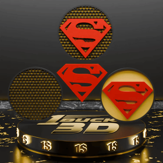 🟠 Superman Logo and Honeycomb Table Coaster