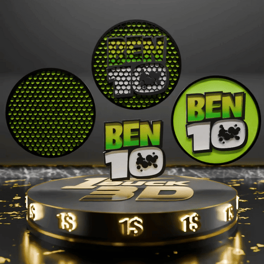 🟠 Ben 10 Logo and Honeycomb Table Coaster