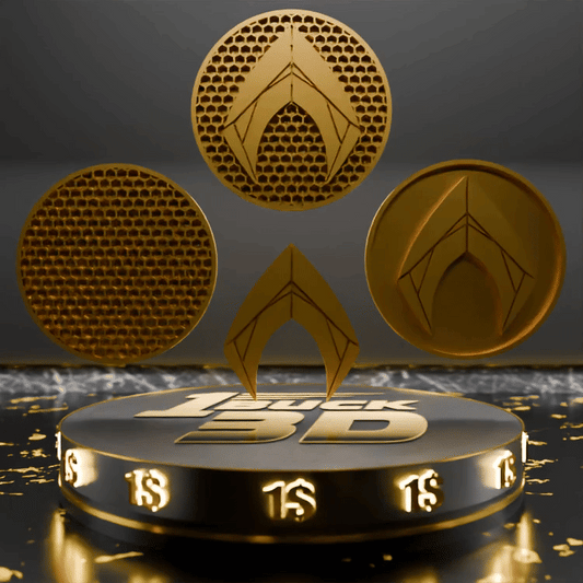 🟠 Aquaman Logo and Honeycomb Table Coaster