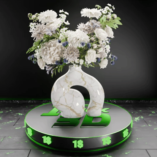 🟢 Letter 'G' Shaped Nordic Vase