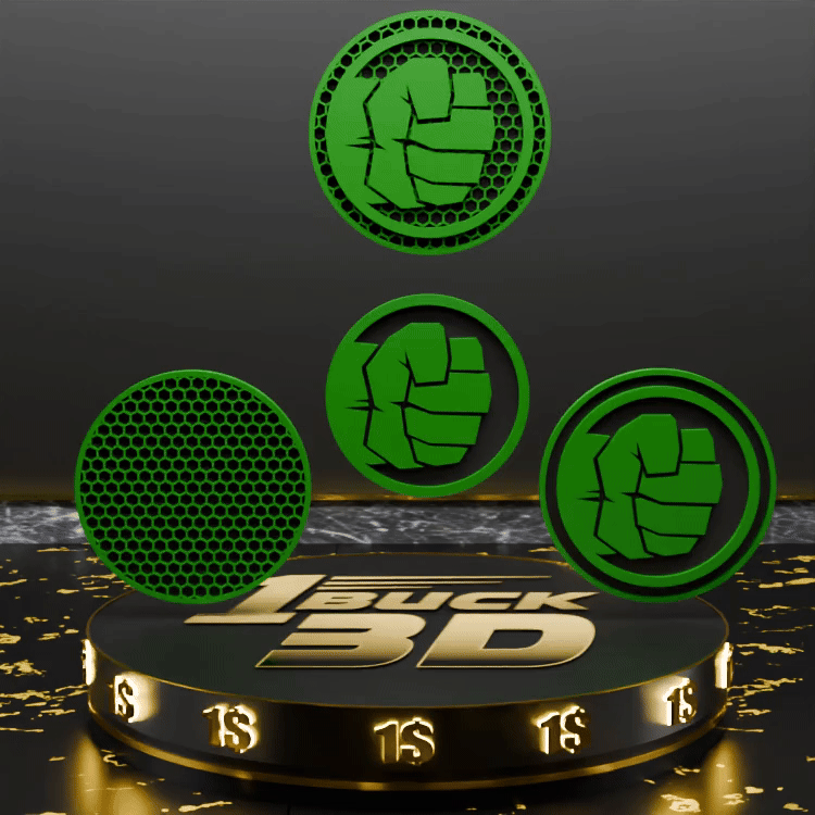 🟠 Hulk Logo and Honeycomb Table Coaster