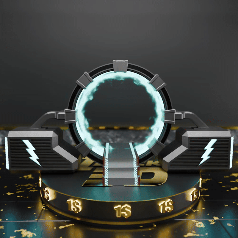 🟠 Sci-Fi Portal Gateway Door #2 for 3.75" (1:18) Figure Dioramas
