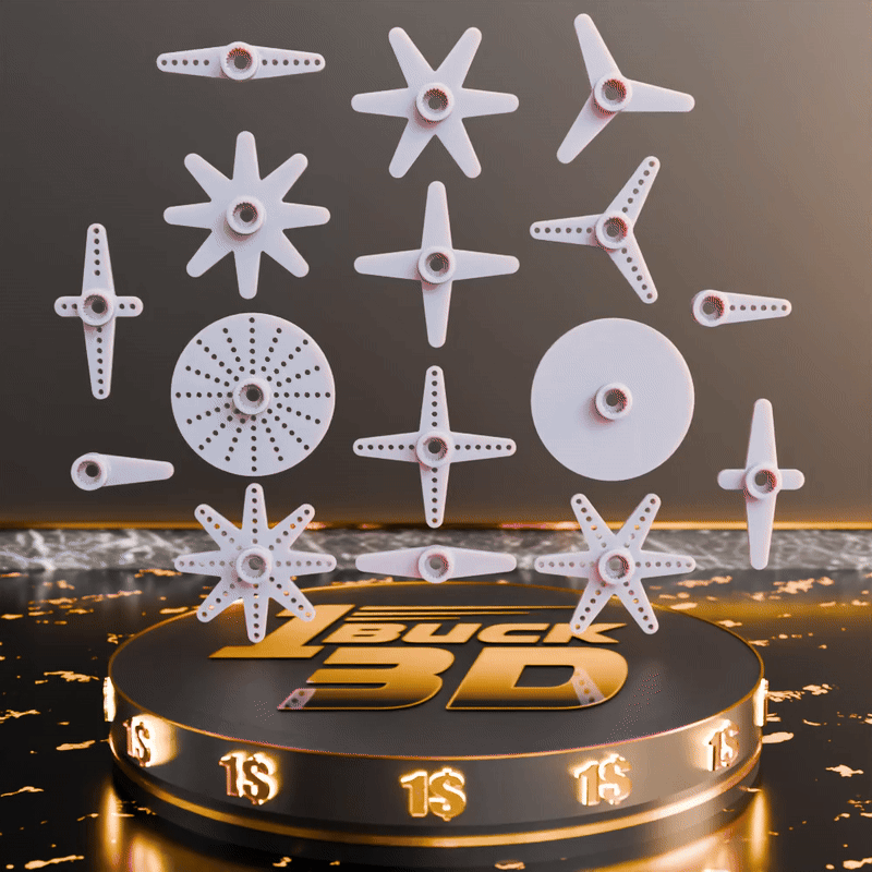 🟠 SG90, MG90, MG90S, FS90R, SH0257MG+ Micro Servo Horns with 21 Output Spline (Shaft) Teeth