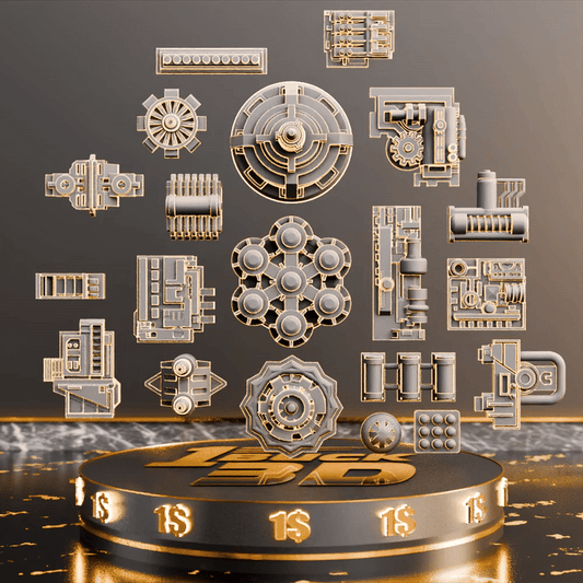 🟠 20x Sci-Fi Greebles, Greeblies for Action Figure Dioramas and Displays #9