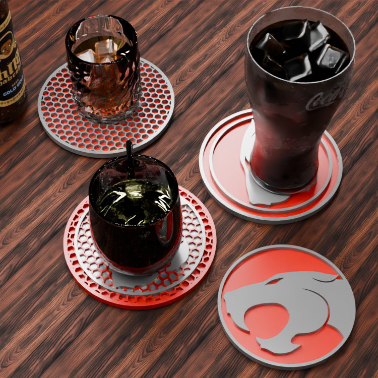 🟠 ThunderCats Logo and Honeycomb Table Coaster